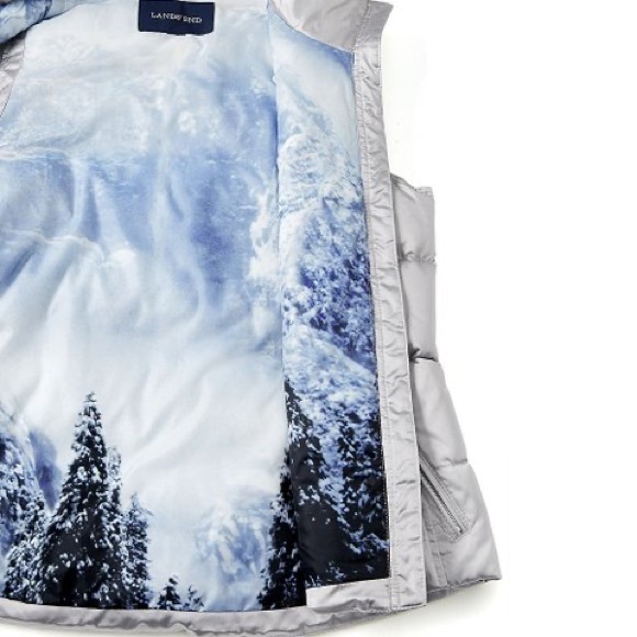 Land’s End silver puffer vest - Picture 3 of 9